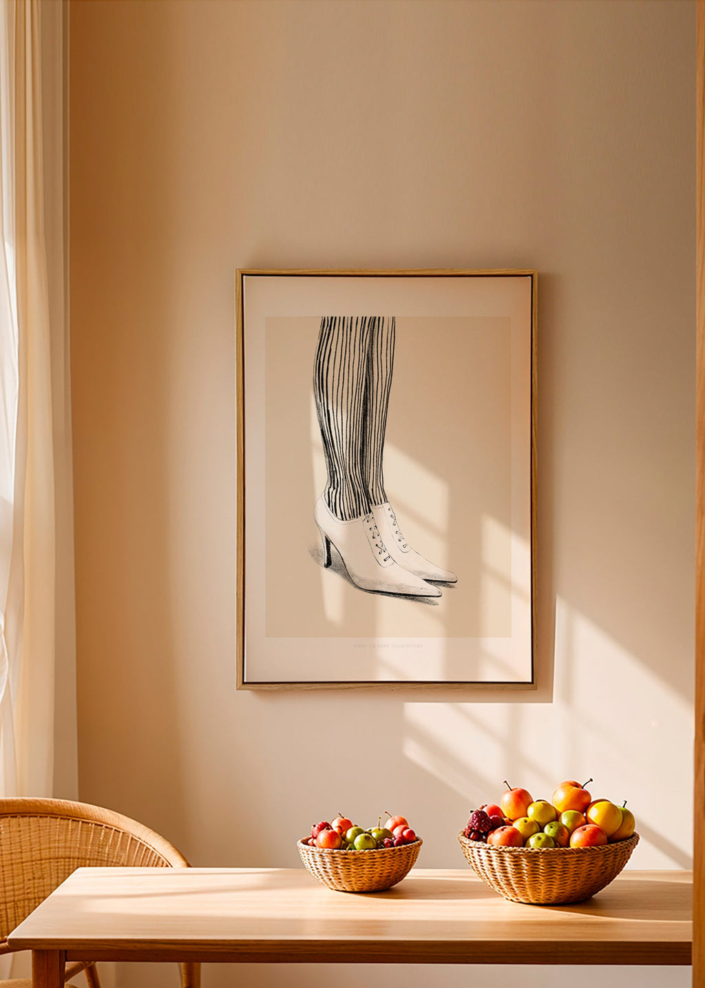 Illustration stribede strømper studie – Canvas1