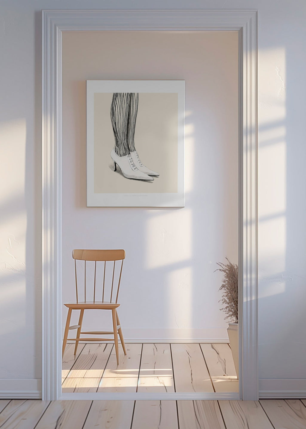 Illustration stribede strømper studie – Canvas