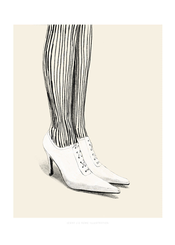 Illustration stribede strømper studie