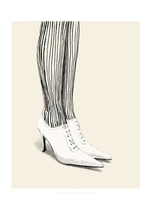Illustration stribede strømper studie