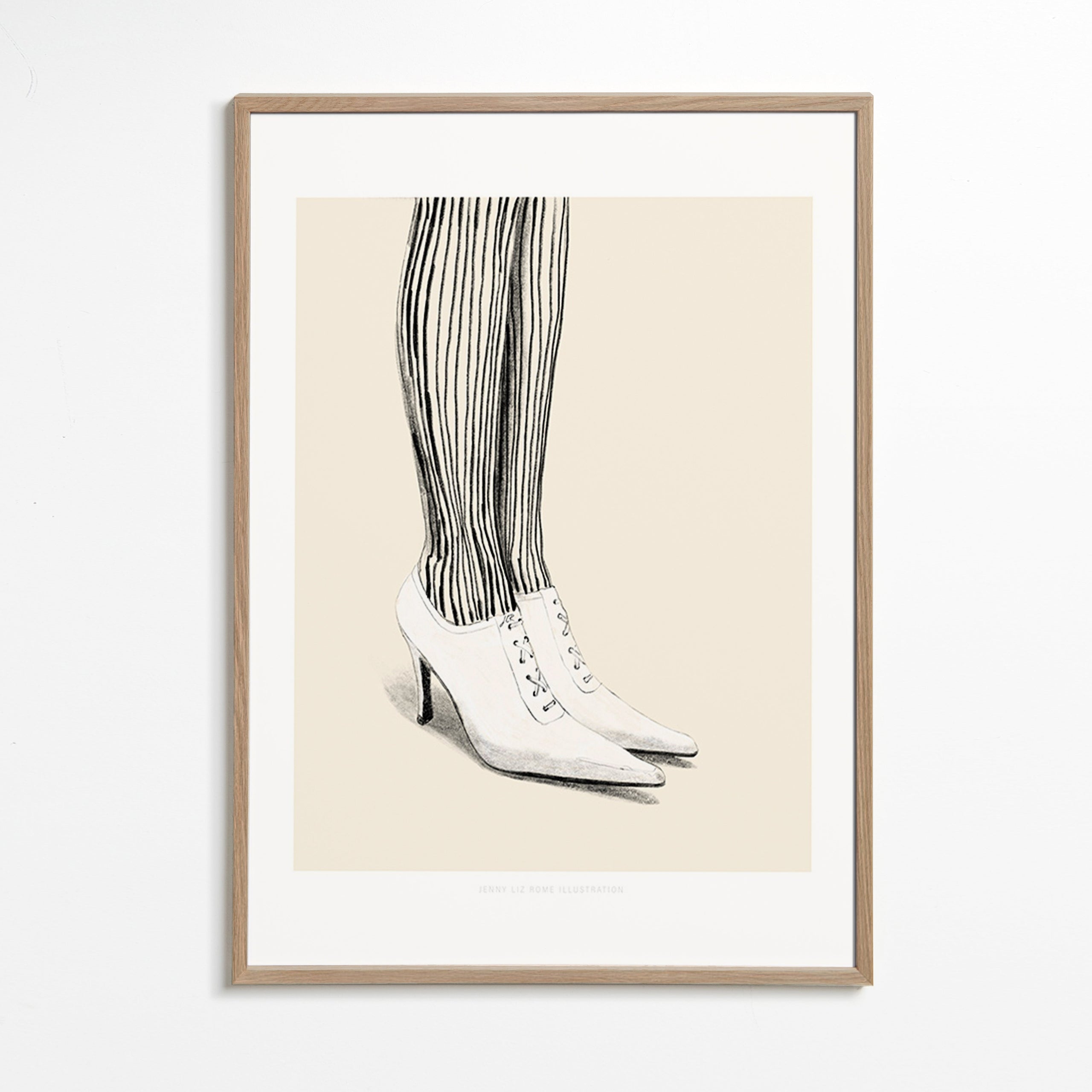Illustration stribede strømper studie – Oak Frame