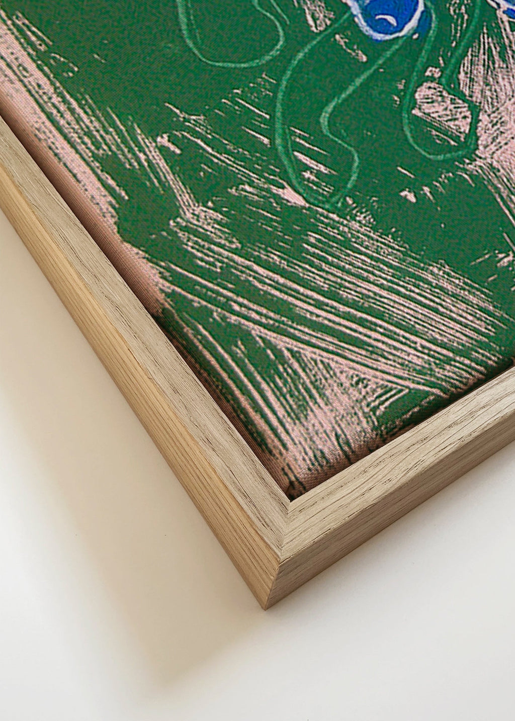 Maleri blå hest med rytter – Canvas detail