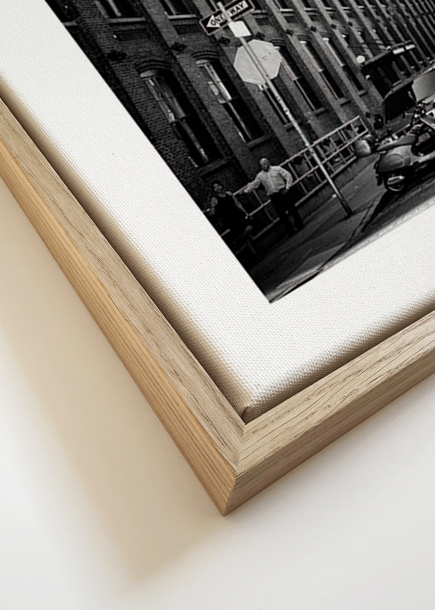 Køkkenkunst: Manhattan Bridge sort-hvid – Canvas detail
