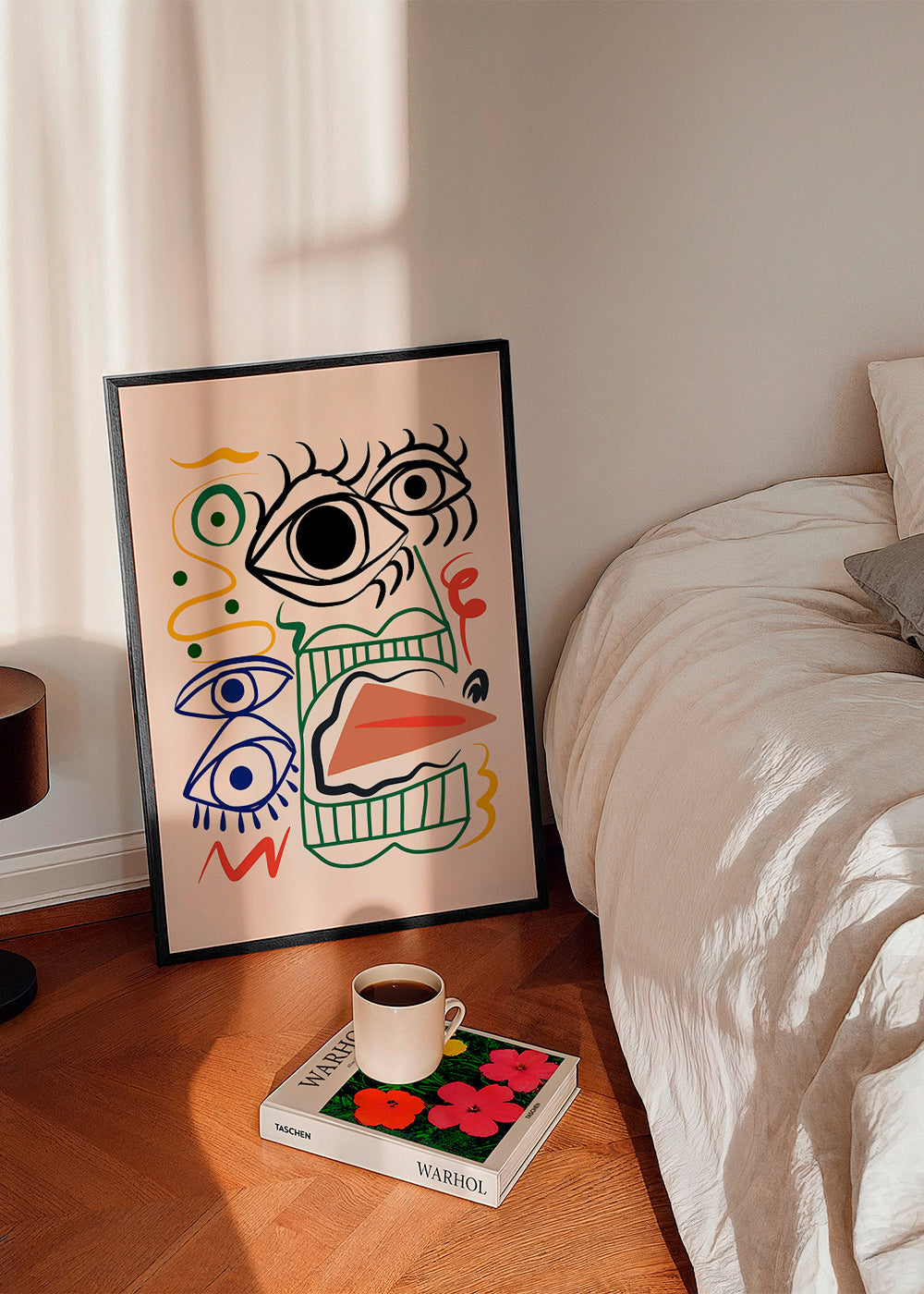 Linjekunst-illustration med udtryksfulde øjne – Product3