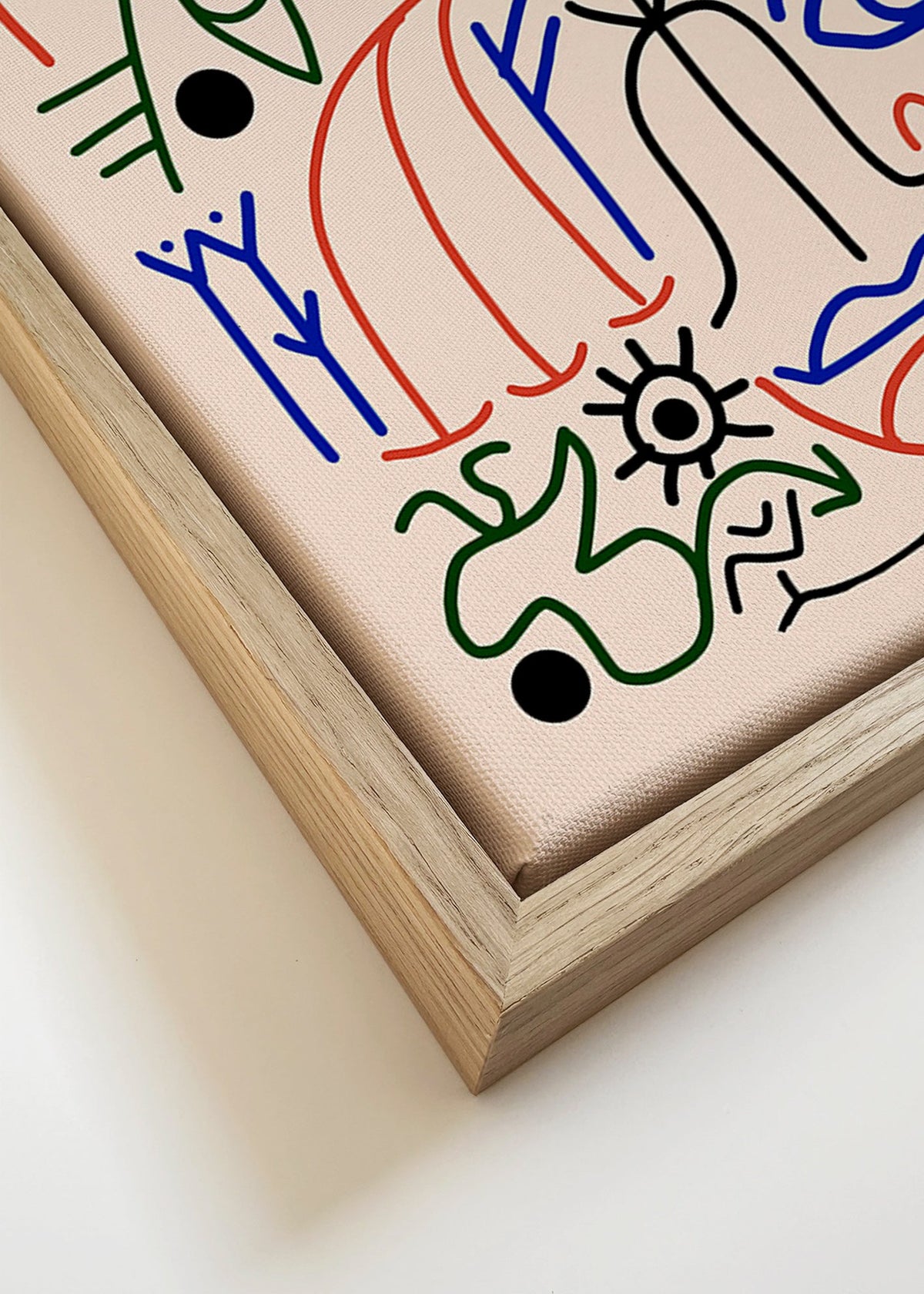 Flerfarvet linje-symboler illustration – Canvas detail