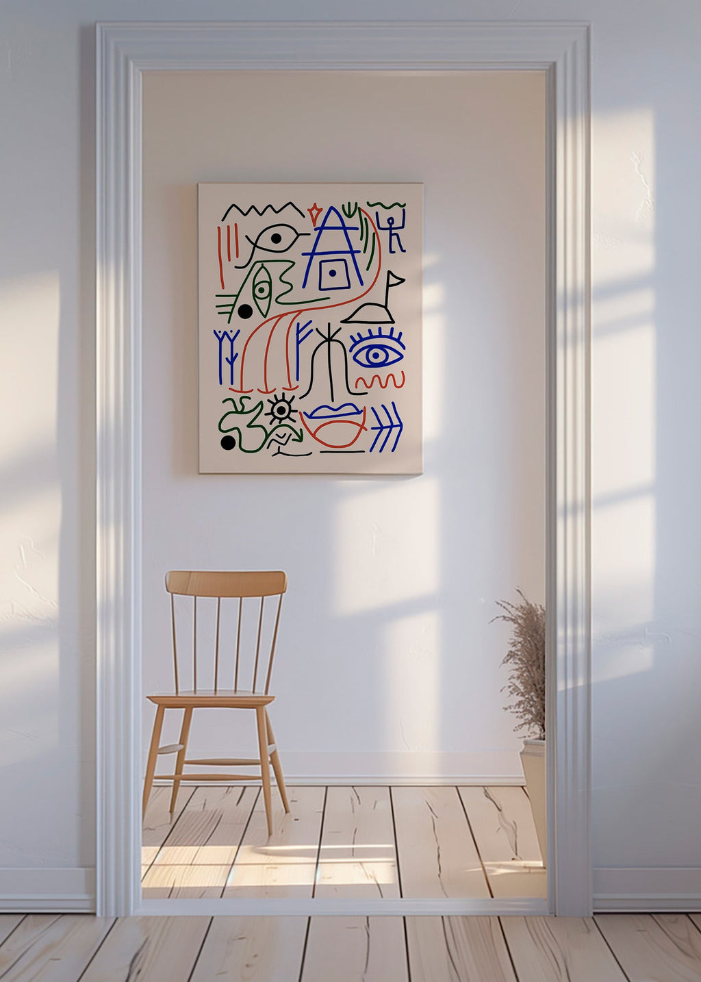 Flerfarvet linje-symboler illustration – Canvas