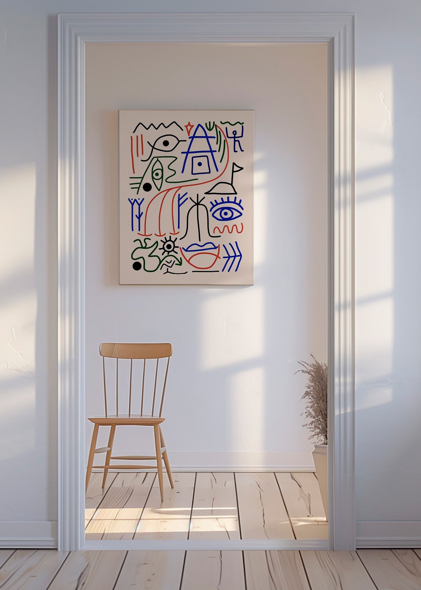 Flerfarvet linje-symboler illustration – Canvas
