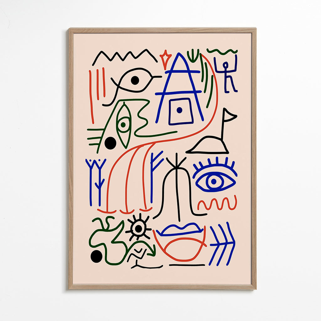 Flerfarvet linje-symboler illustration – Oak Frame