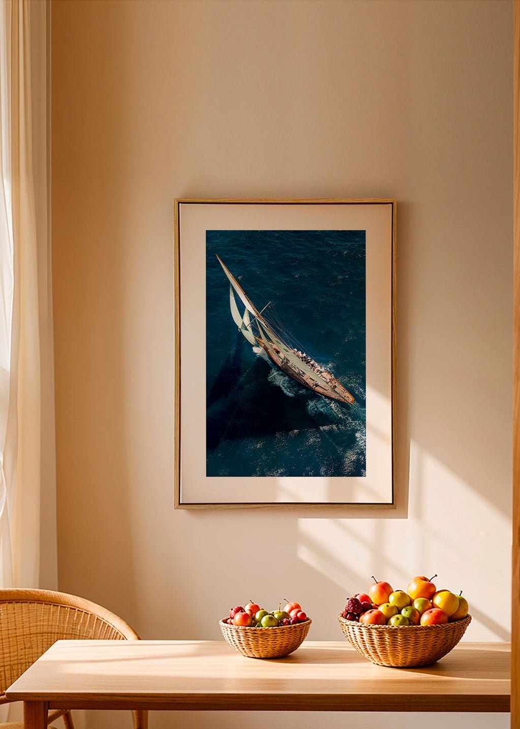 Fotografi af klassisk sejlbåd i kapsejlads – Canvas1