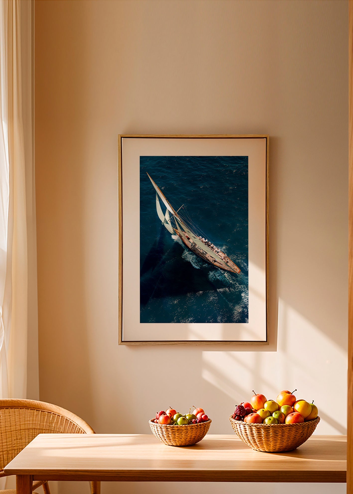 Fotografi af klassisk sejlbåd i kapsejlads – Canvas1