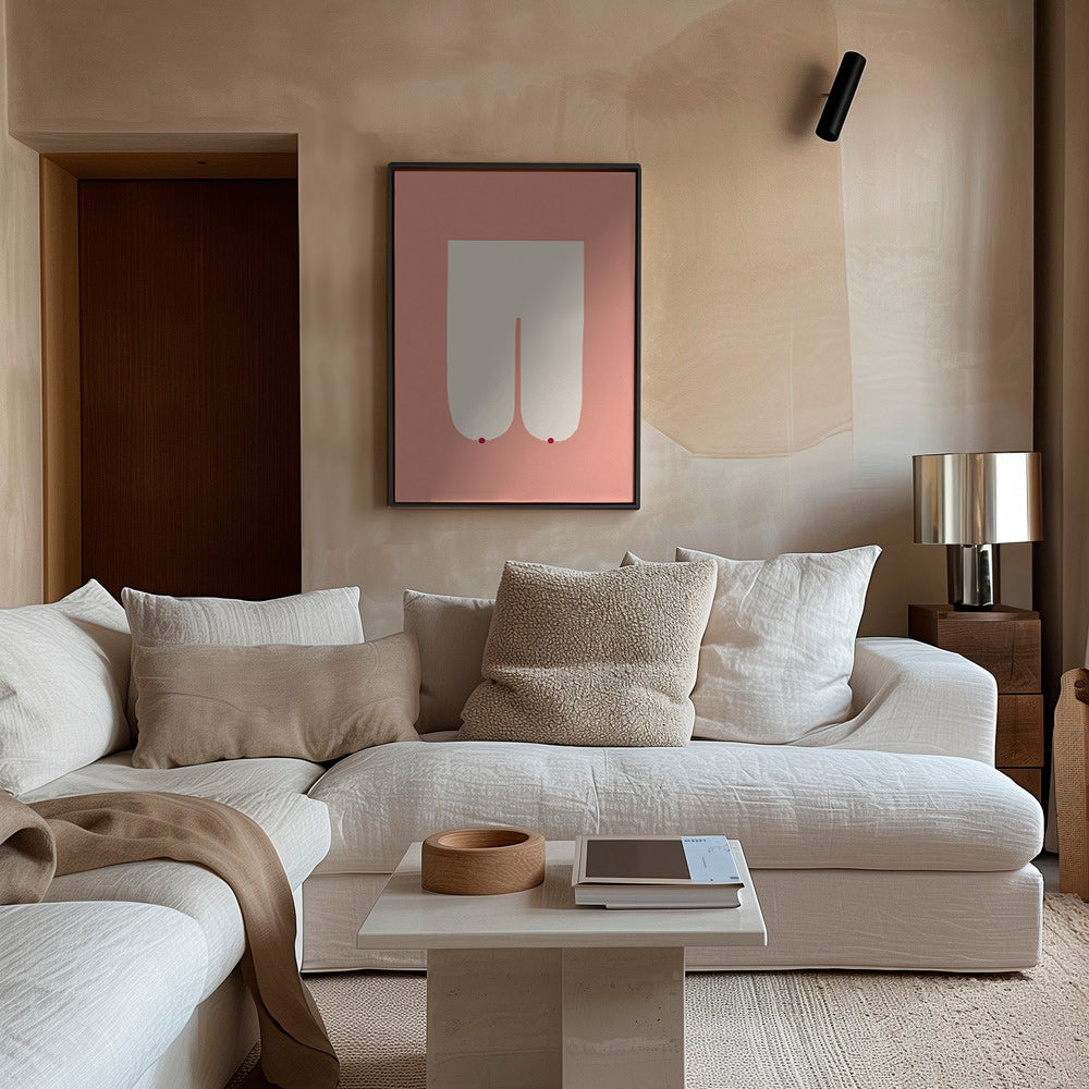 Minimalistisk feminin illustration i rosa – Canvas1