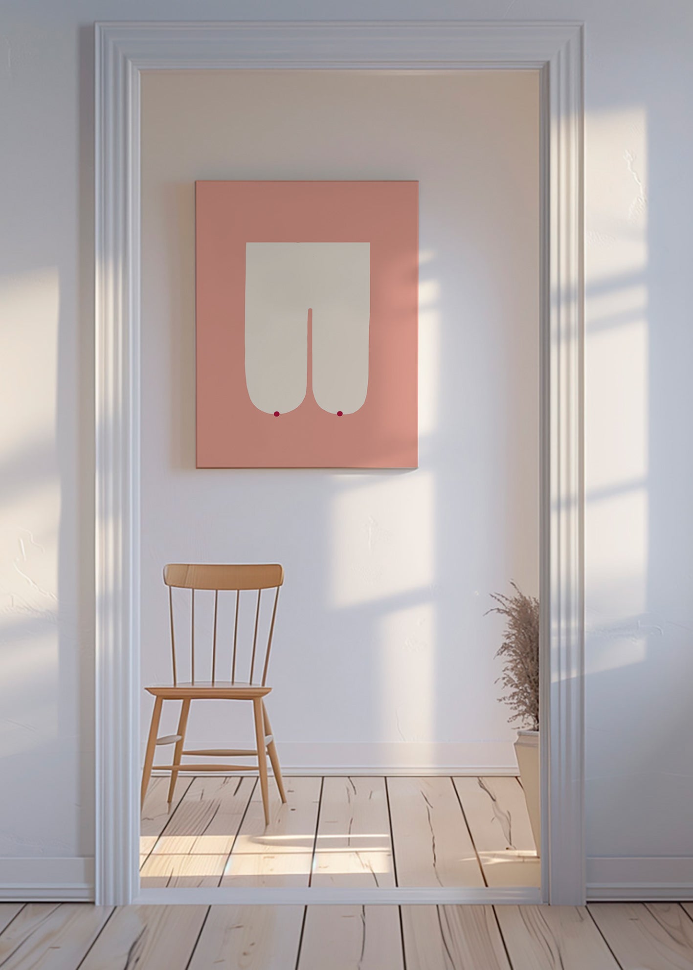 Minimalistisk feminin illustration i rosa – Canvas