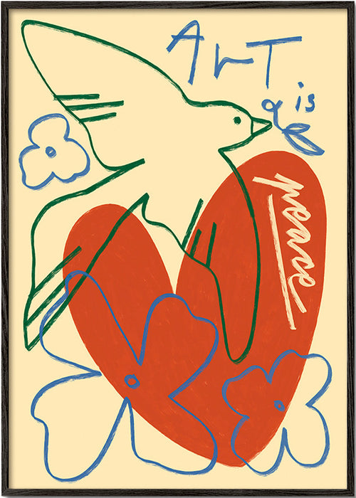 Illustration due og hjerte løse strøg – Black Frame