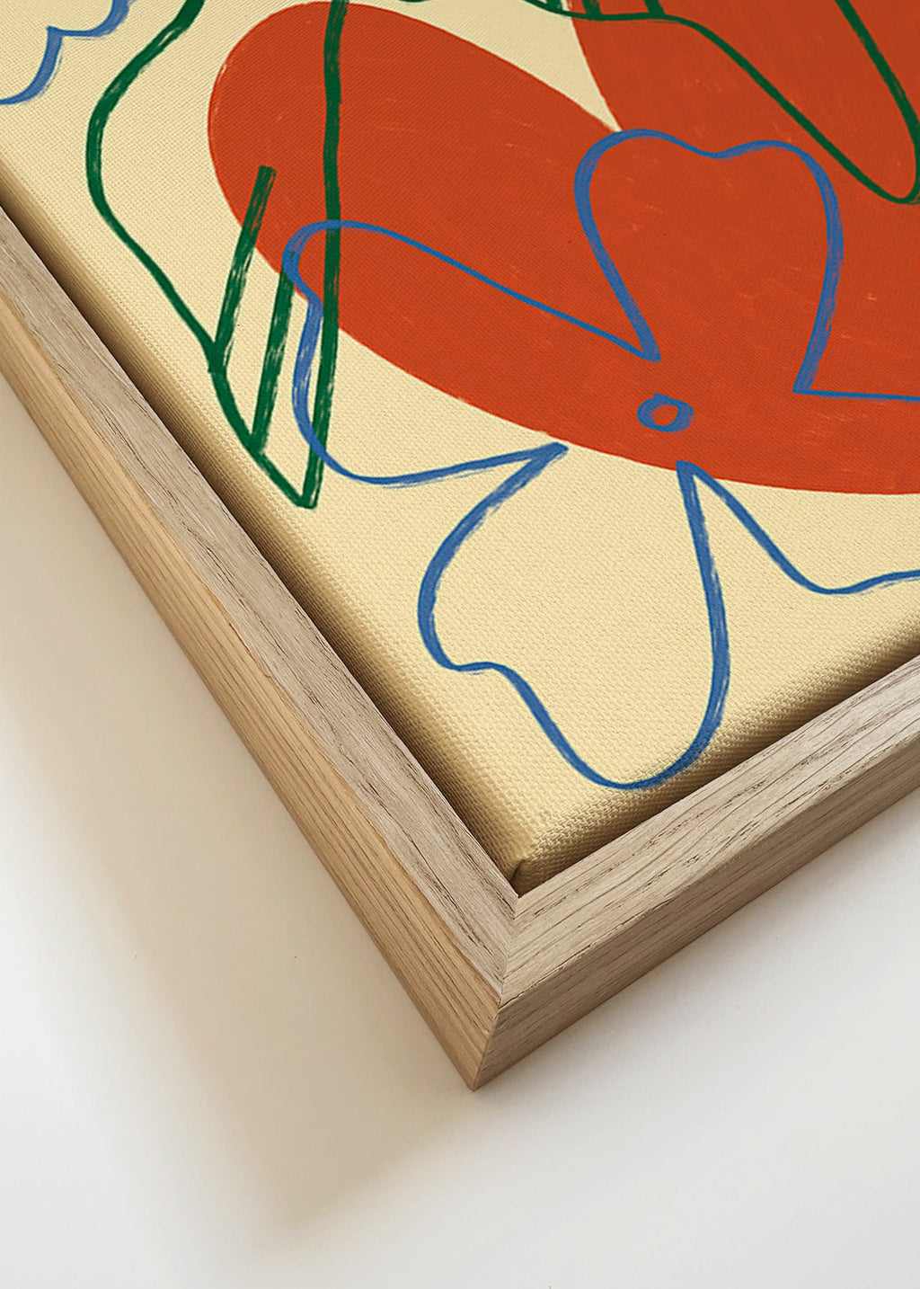 Illustration due og hjerte løse strøg – Canvas detail