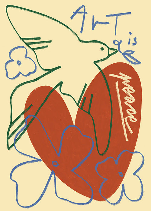 Illustration due og hjerte løse strøg