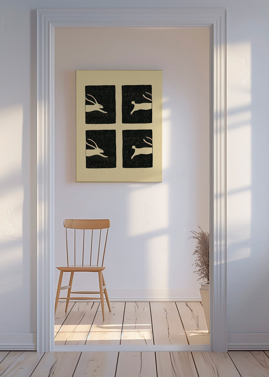 Plakat med kaniner i paneler – Canvas