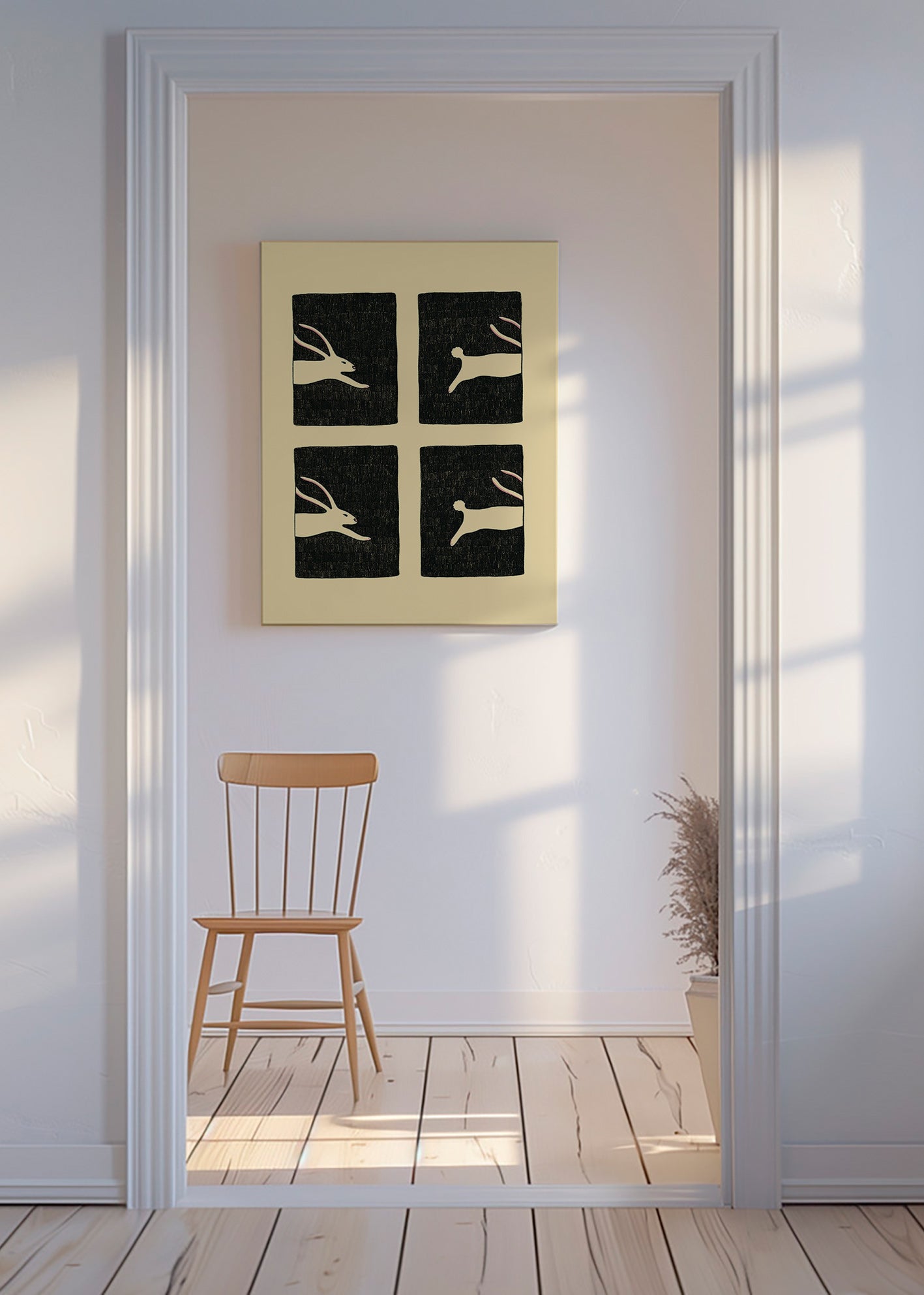 Plakat med kaniner i paneler – Canvas