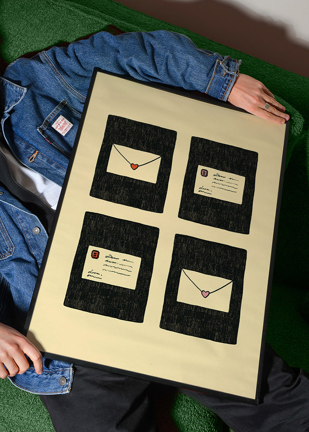 Illustration kærlighedsbreve i fire paneler – Product1