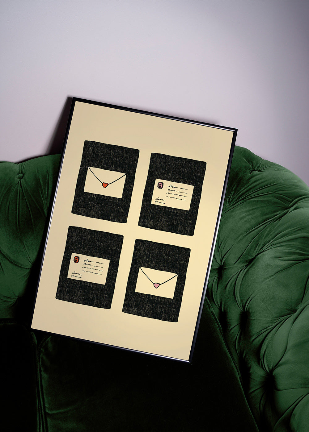 Illustration kærlighedsbreve i fire paneler – Product2