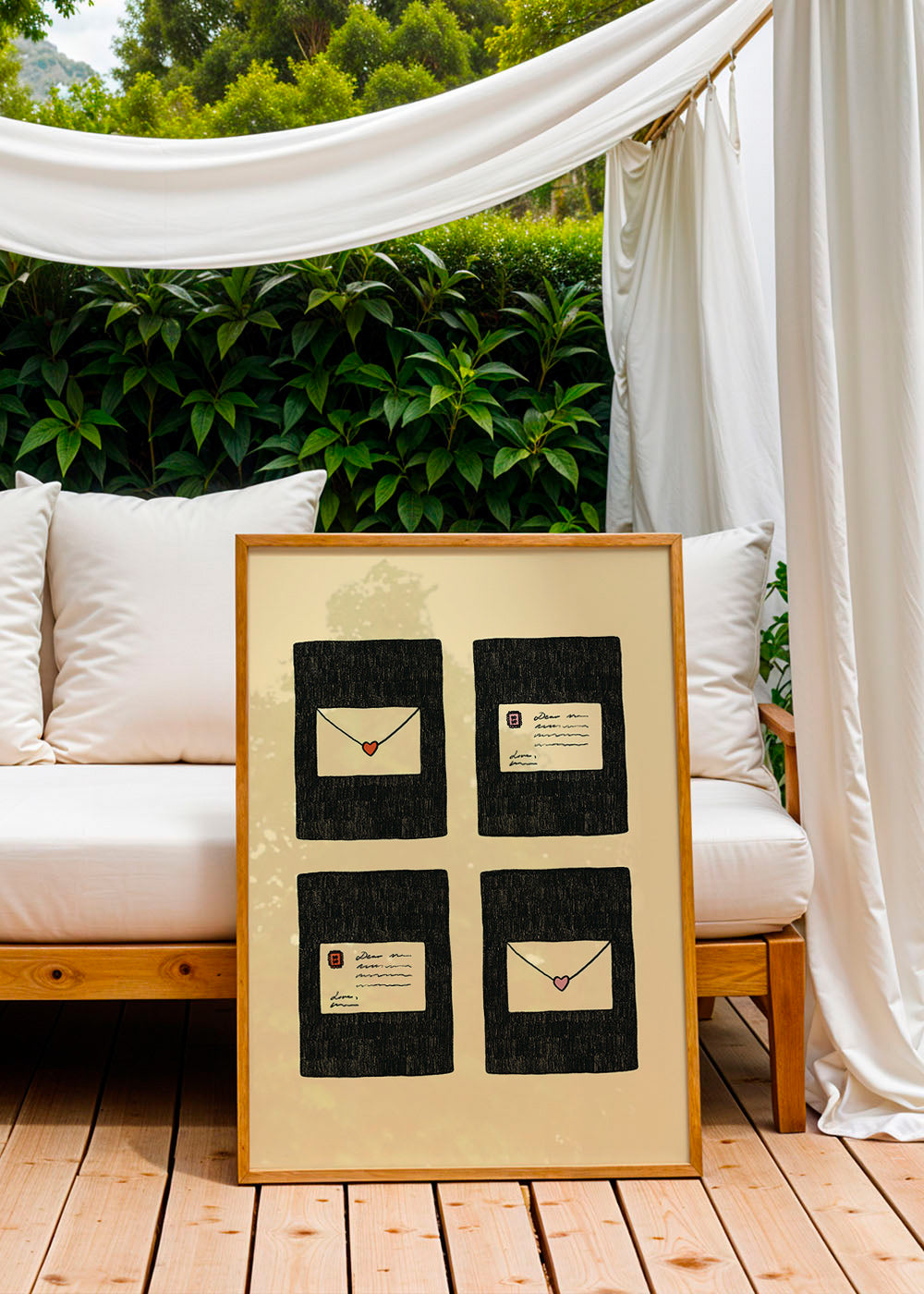 Illustration kærlighedsbreve i fire paneler – Product3
