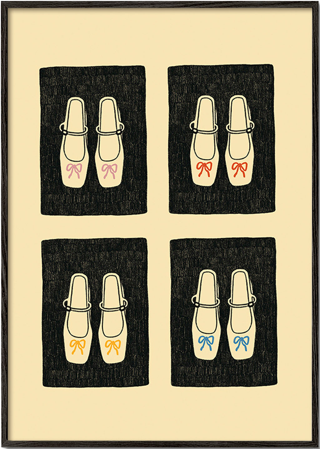 Illustration sko med sløjfer – Black Frame