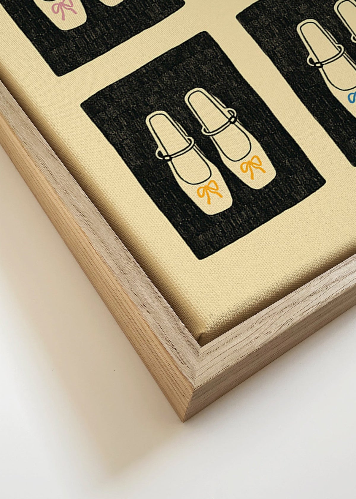 Illustration sko med sløjfer – Canvas detail