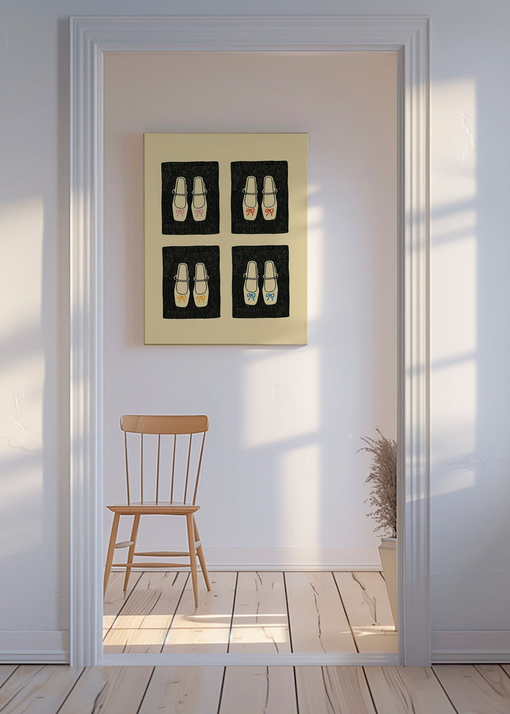 Illustration sko med sløjfer – Canvas