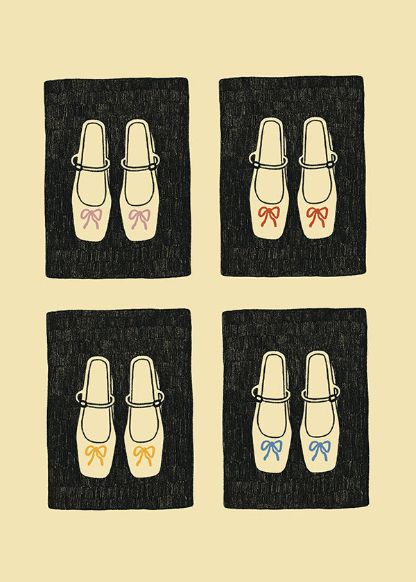 Illustration sko med sløjfer