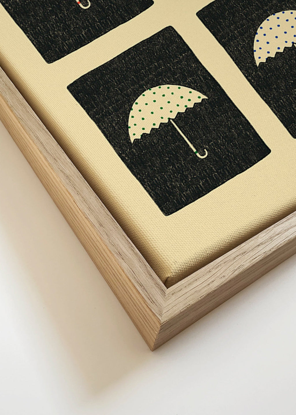 Illustration af gentagne paraplyer – Canvas detail