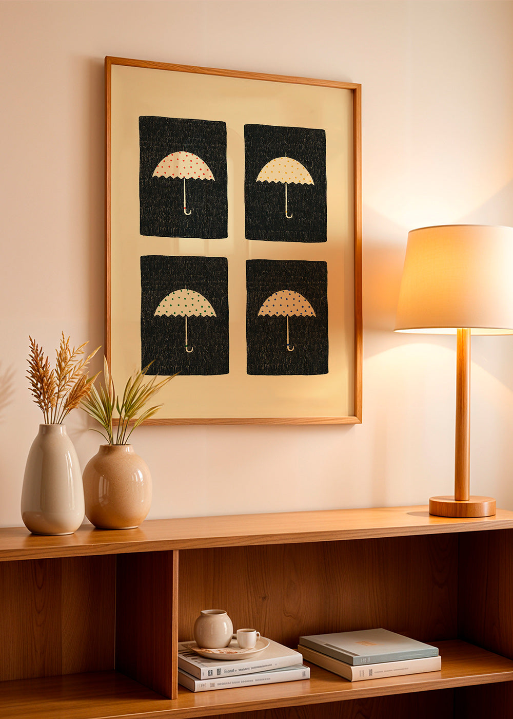 Illustration af gentagne paraplyer – Product1