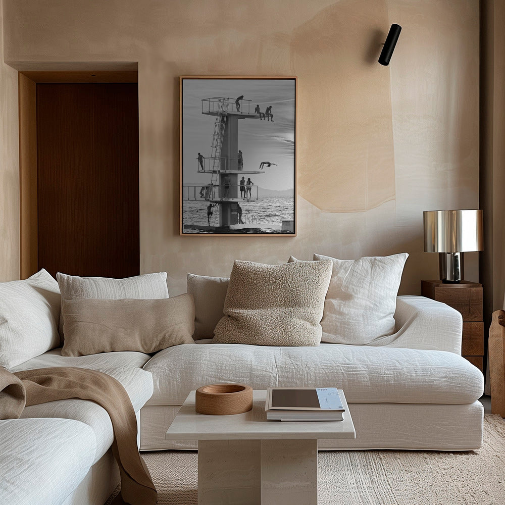Fotografi af hoppeplatform ved kysten – Canvas2