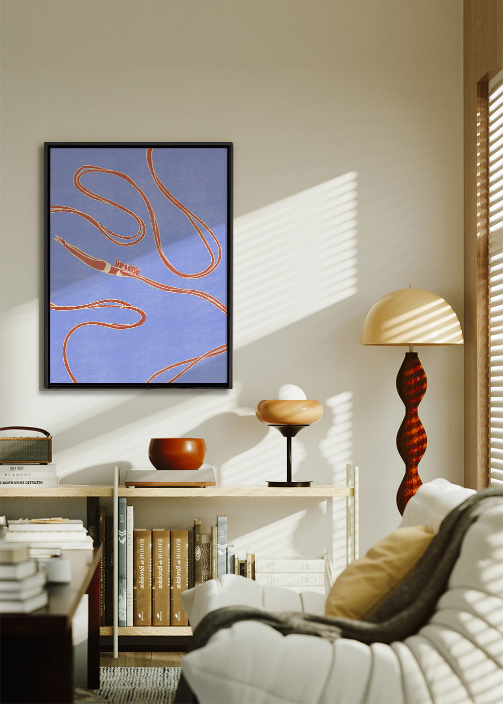 Illustration: svømmer med flydende bånd – Canvas2