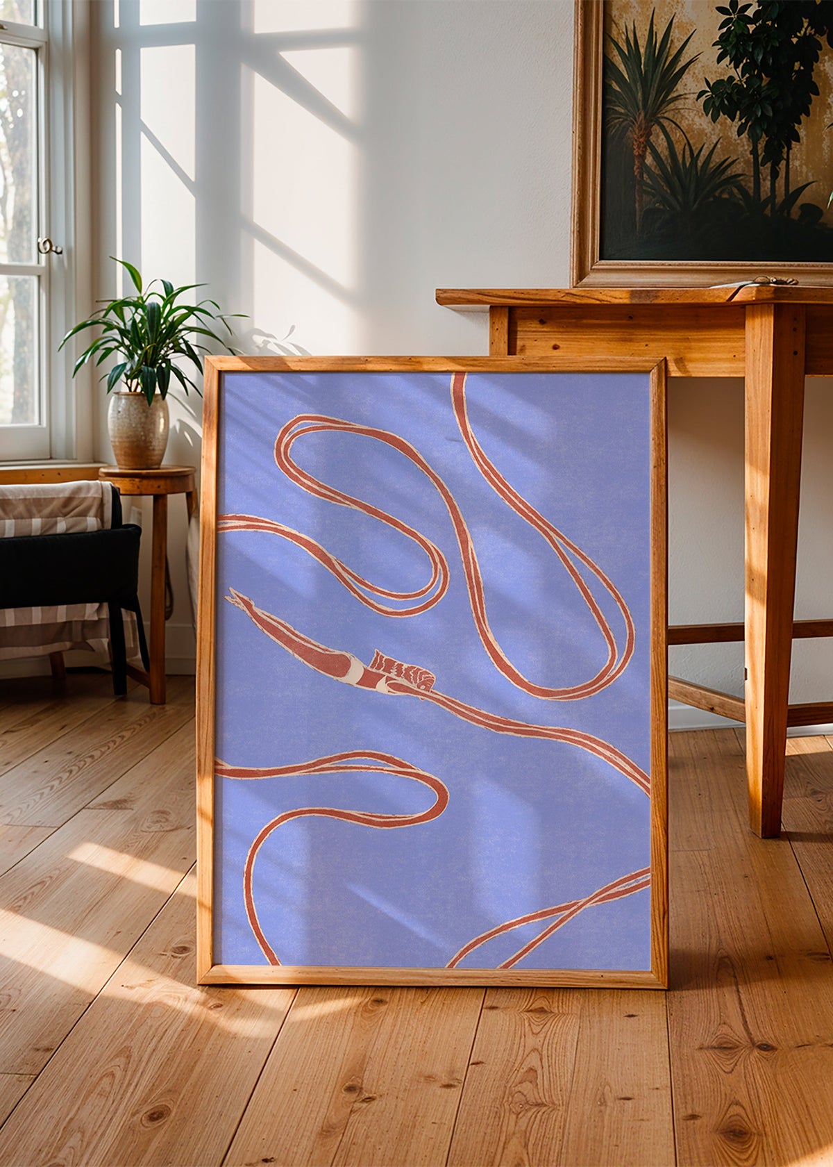 Illustration: svømmer med flydende bånd – Product1