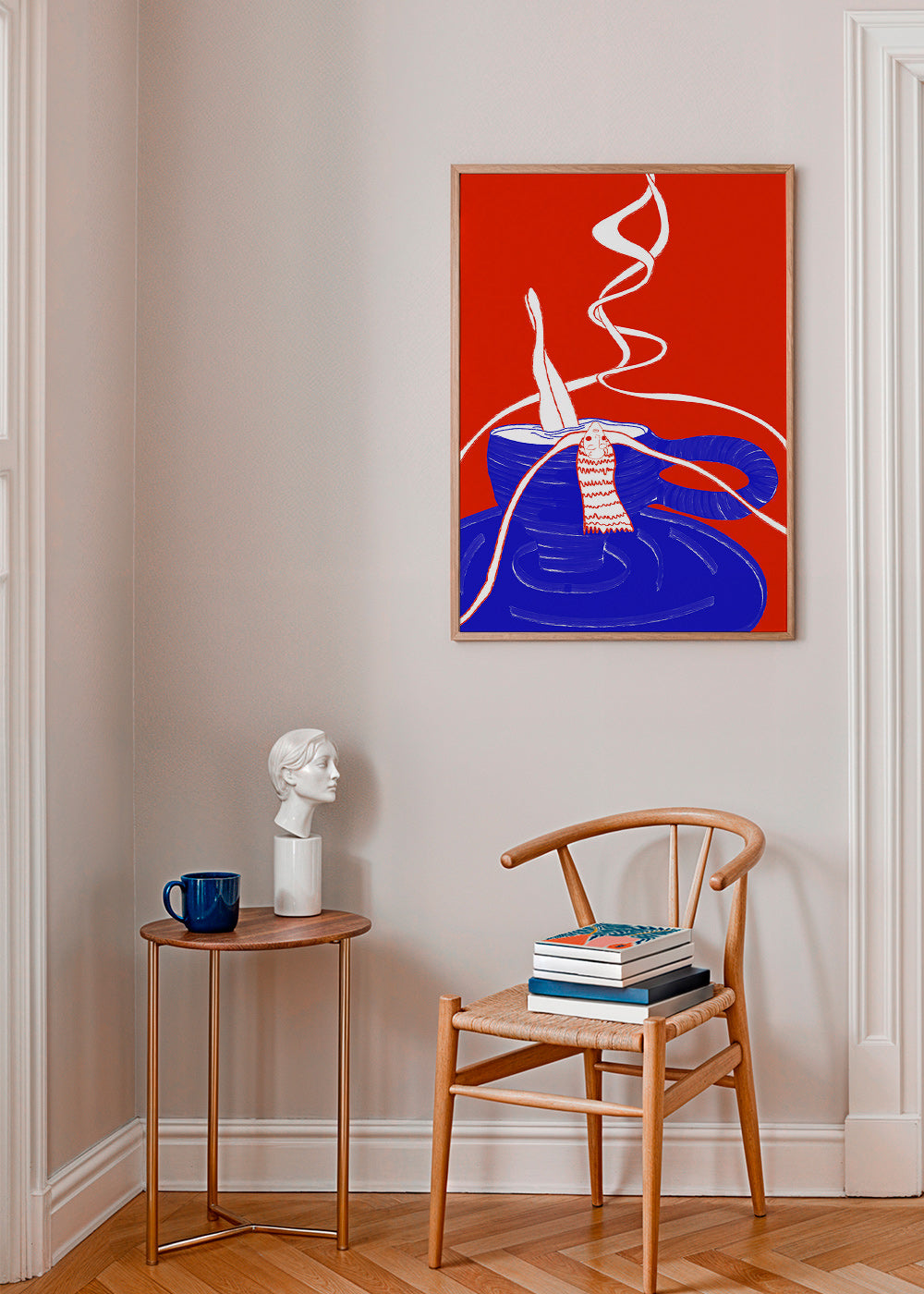 Køkkenkunst: blå kop med legende figur – Product2