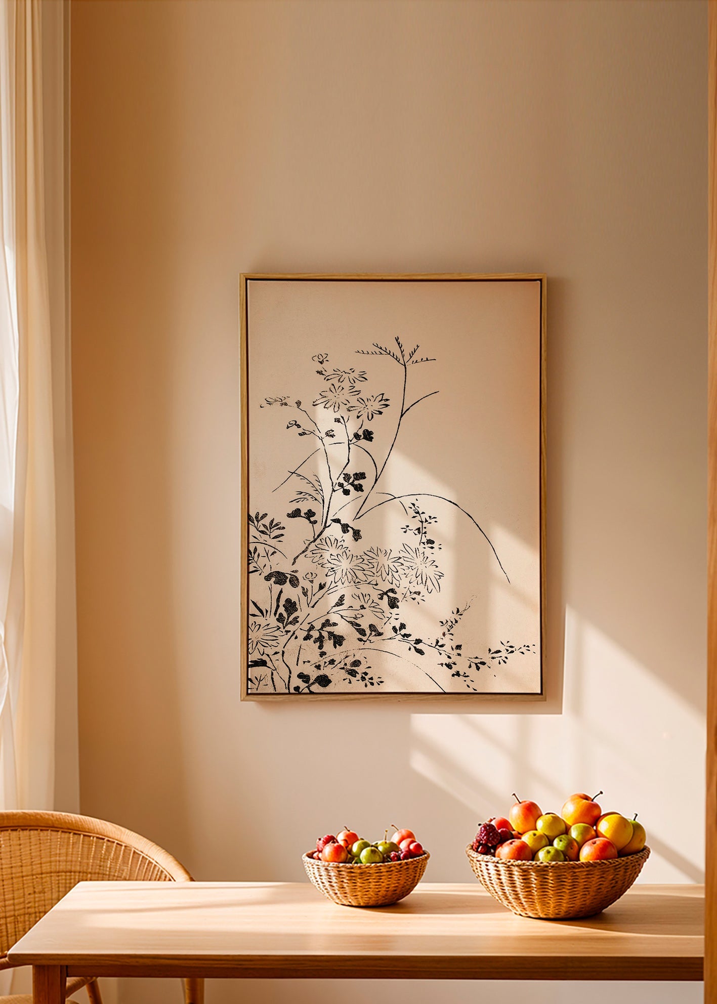Botanisk blæktryk i japansk minimalisme – Canvas1