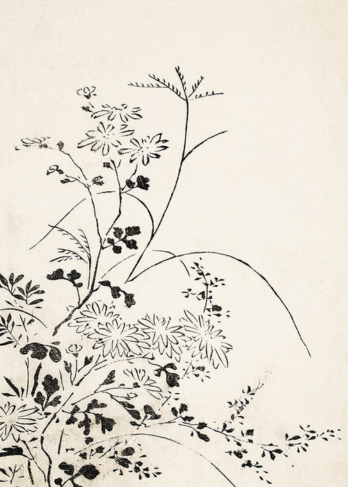 Botanisk blæktryk i japansk minimalisme