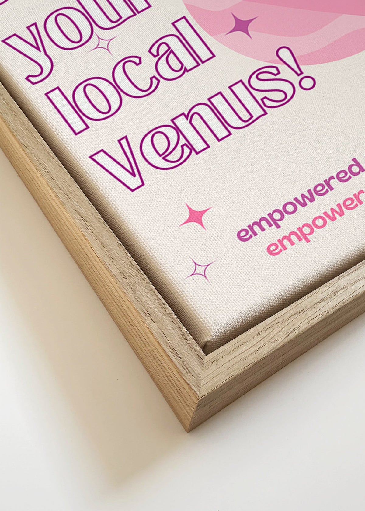Typografisk Venus-plakat – Canvas detail