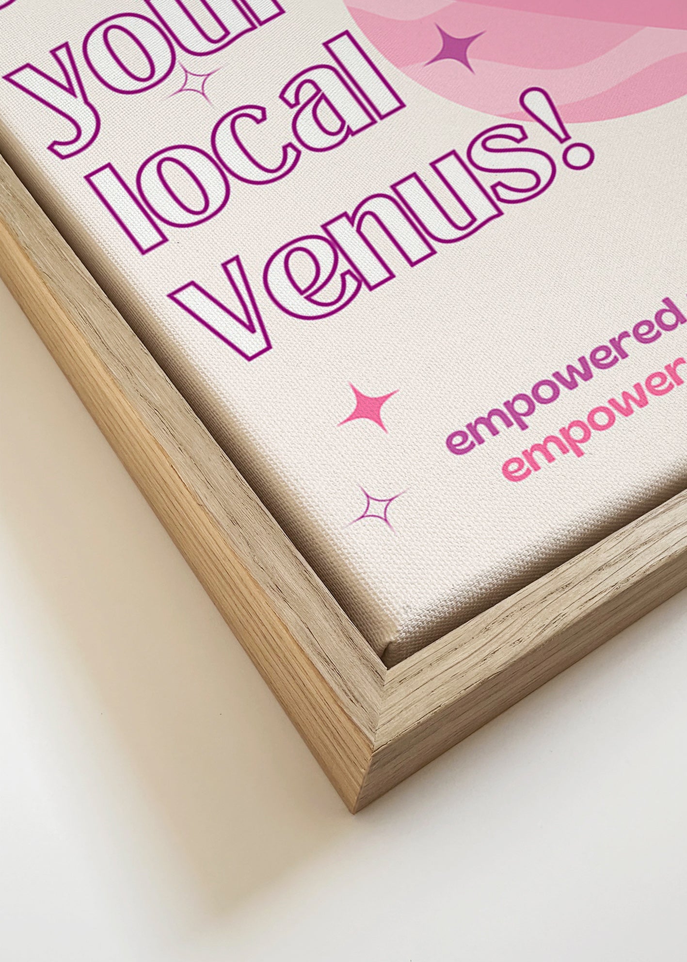 Typografisk Venus-plakat – Canvas detail