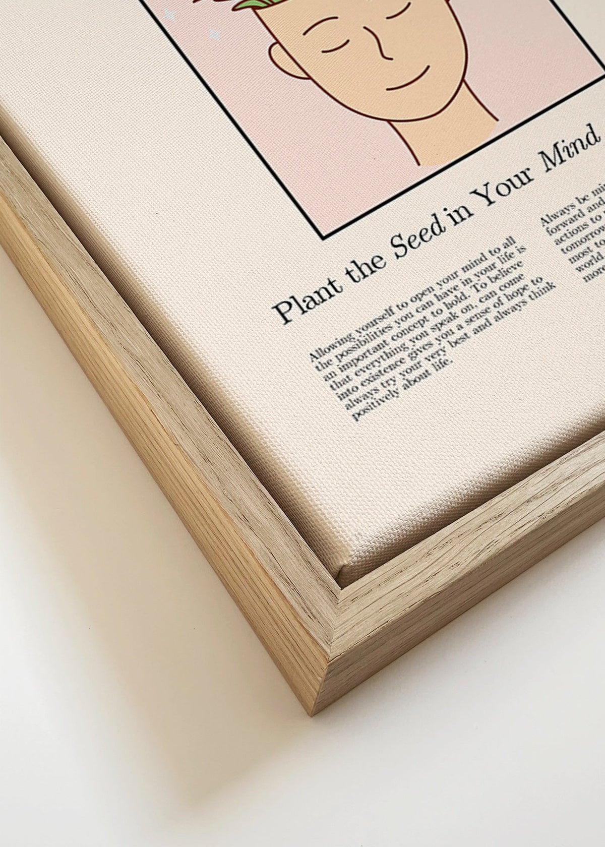 Illustration hoved med planter – Canvas detail