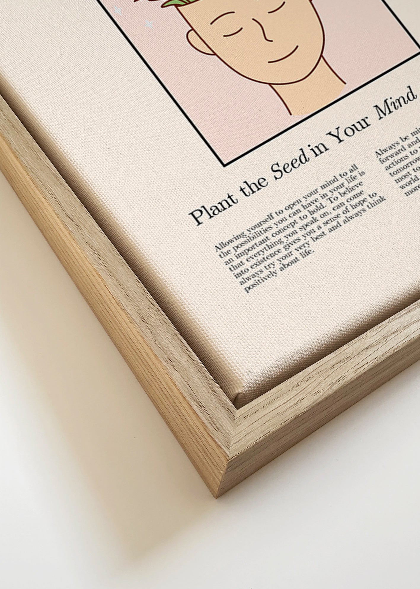 Illustration hoved med planter – Canvas detail