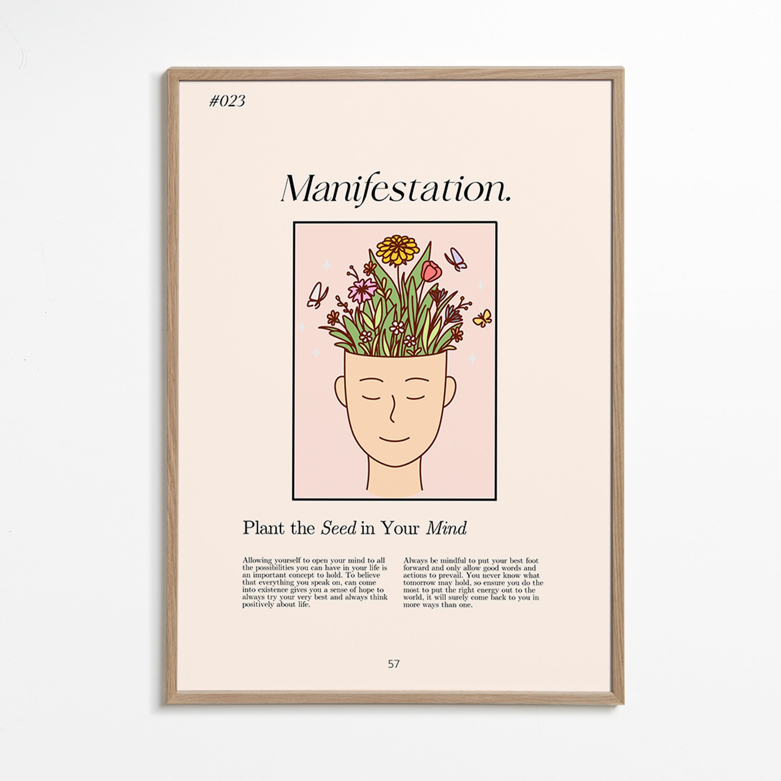 Illustration hoved med planter – Oak Frame