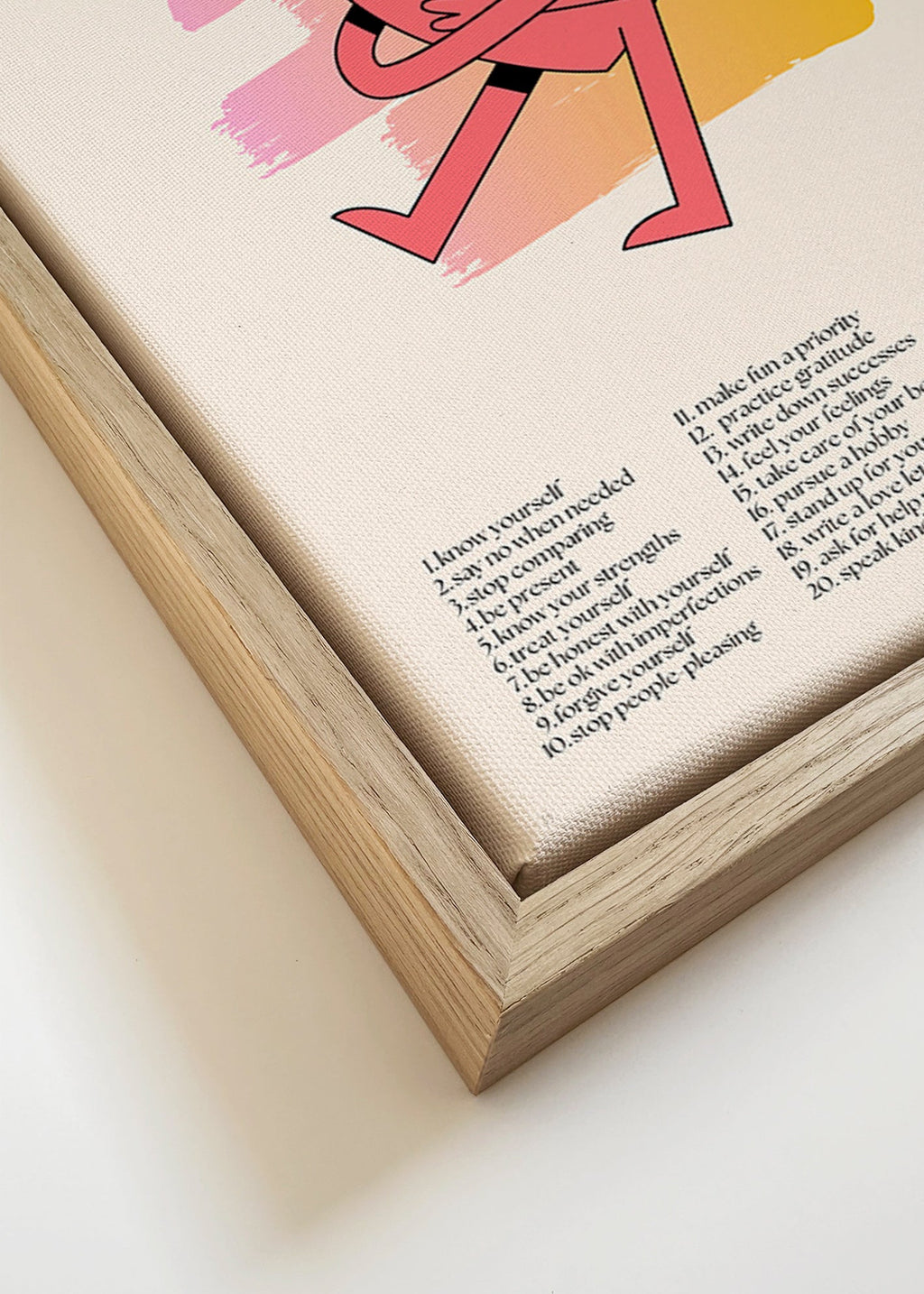 Illustration: Krammende hjerte med pastelfarvede penselstrøg – Canvas detail