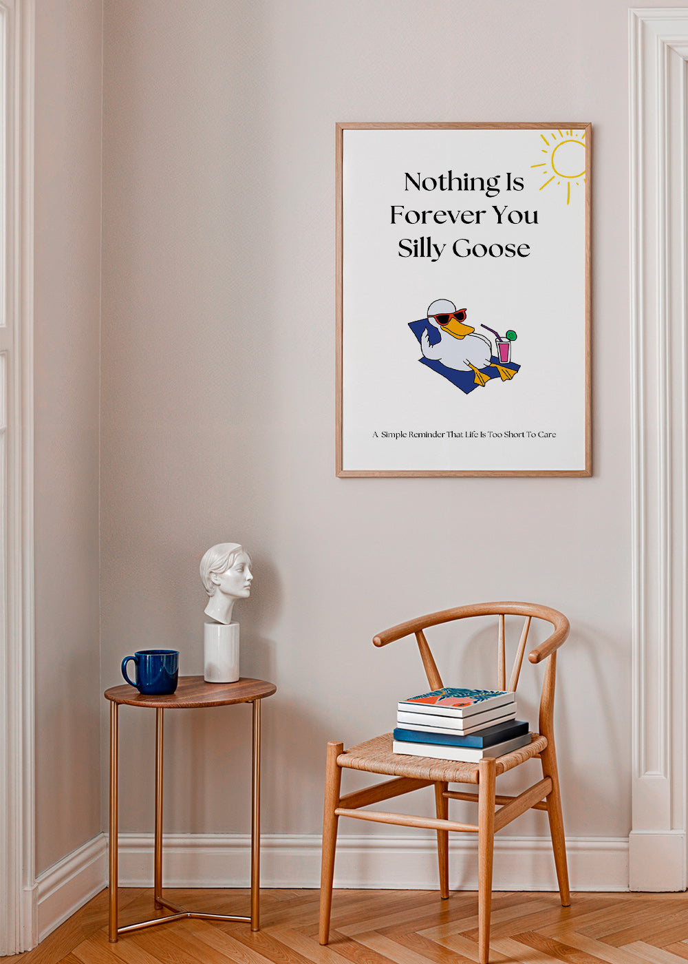 Gås-illustration med humoristisk tekst – Product1