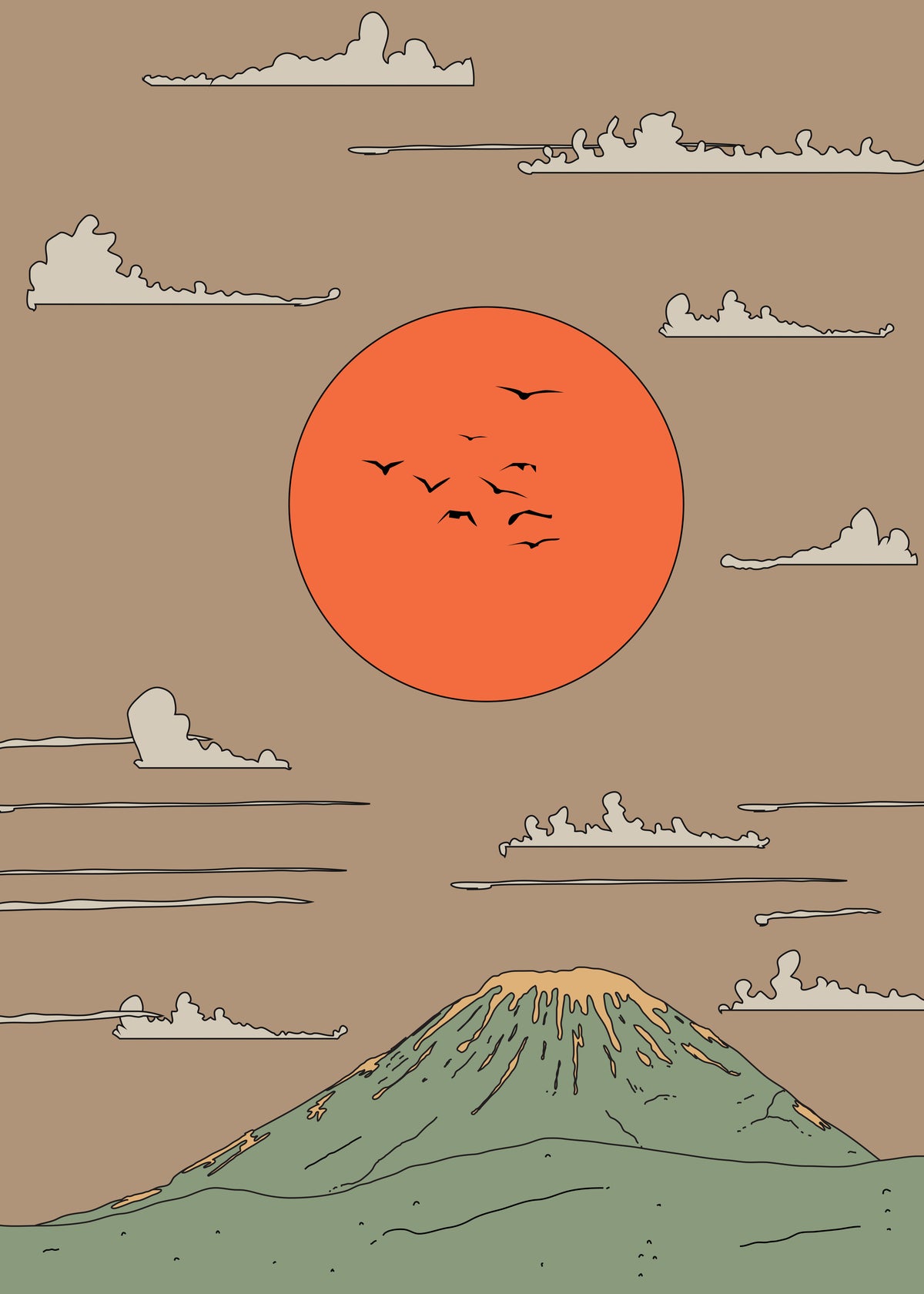 Japanese Sunrise - Unframed art print