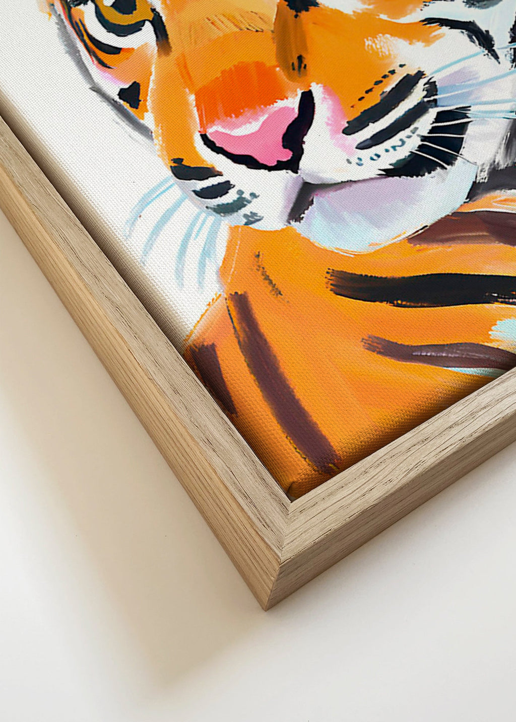 Kunst tiger illustration portræt – Canvas detail