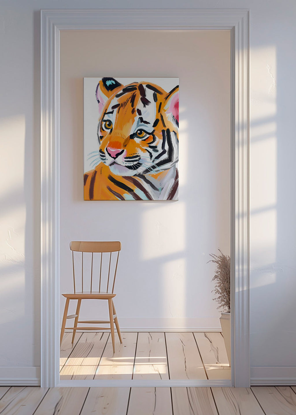 Kunst tiger illustration portræt – Canvas