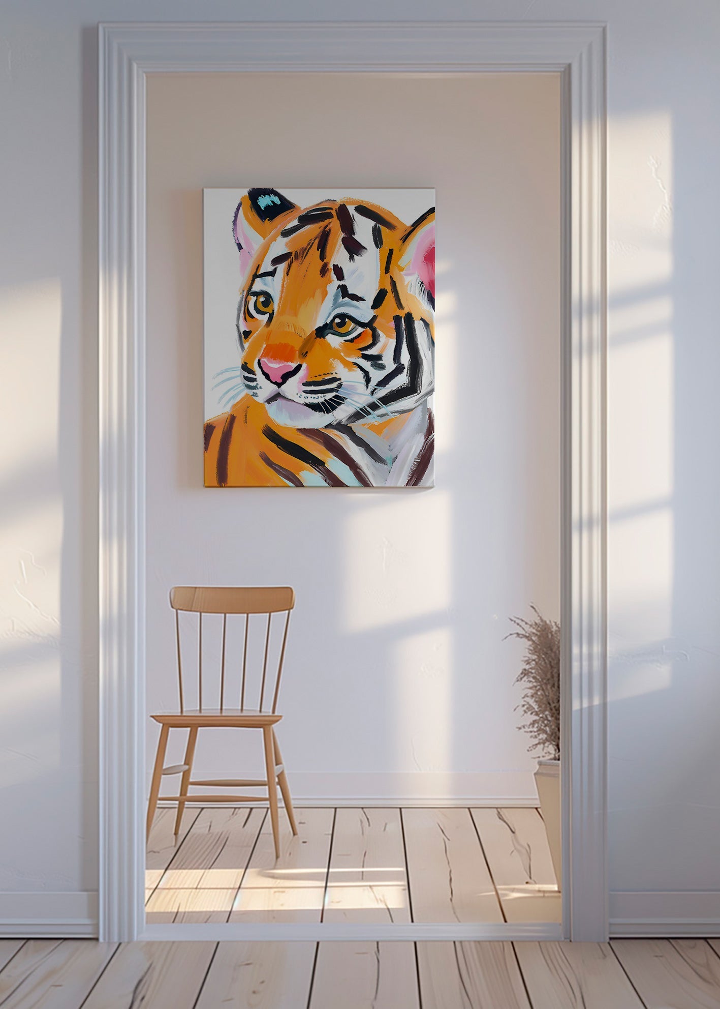 Kunst tiger illustration portræt – Canvas