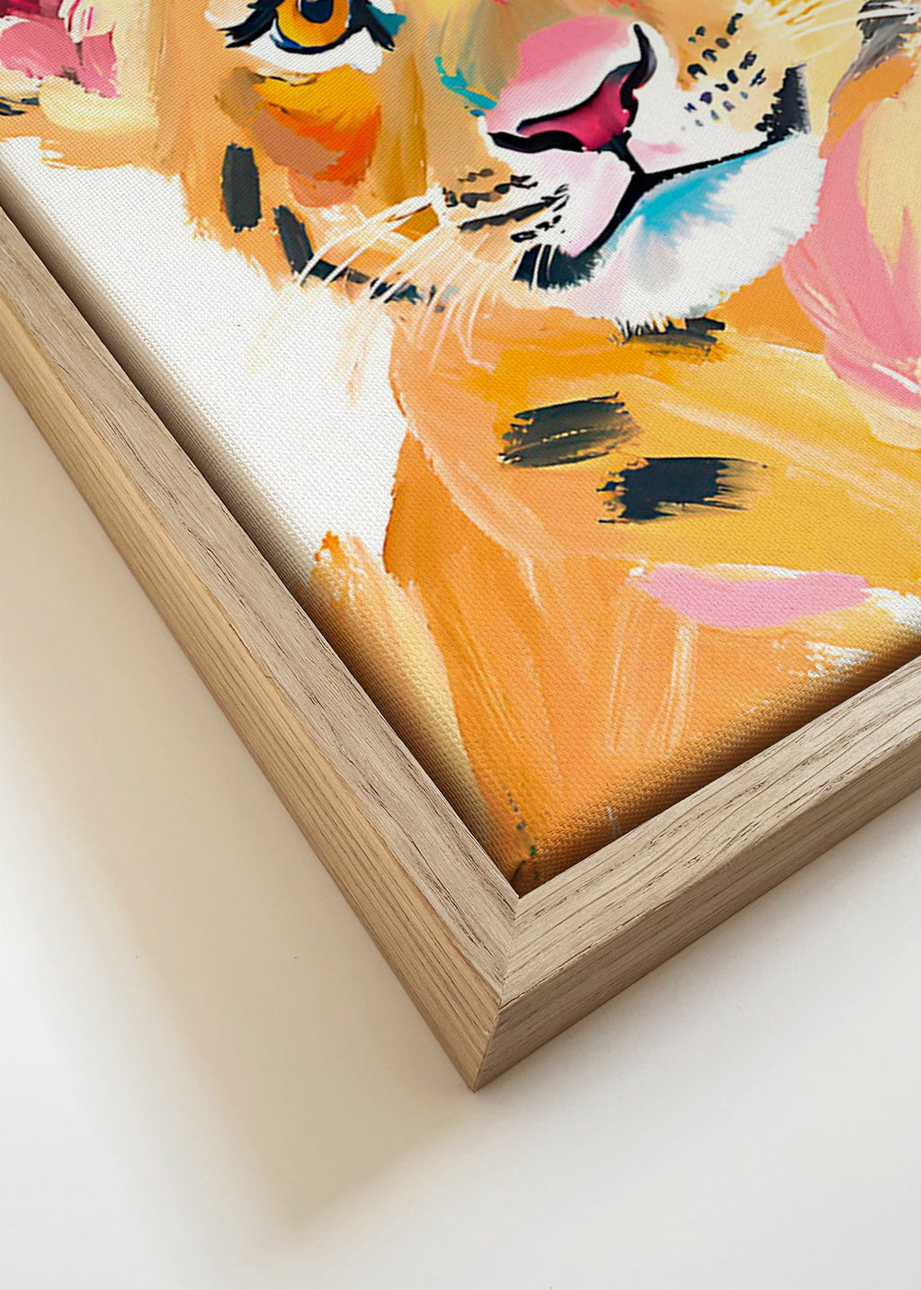 Kunstværk tigerunge illustration – Canvas detail