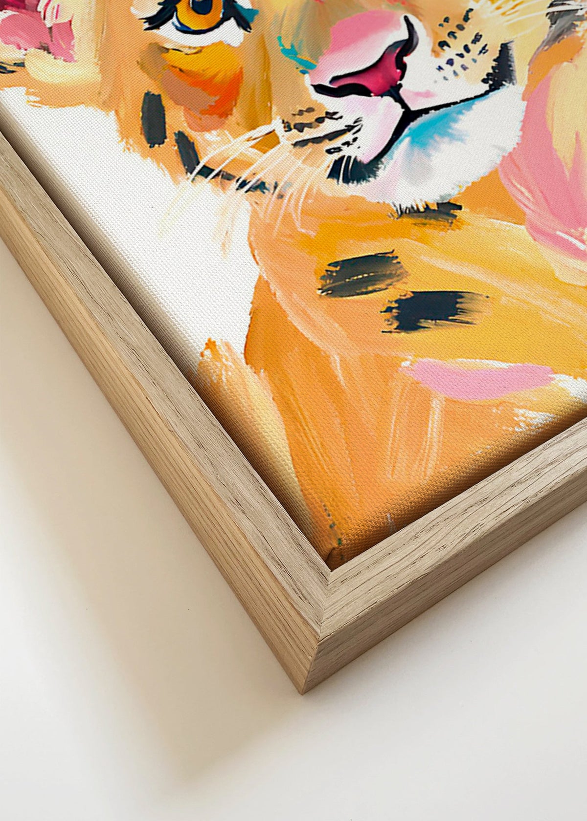 Kunstværk tigerunge illustration – Canvas detail