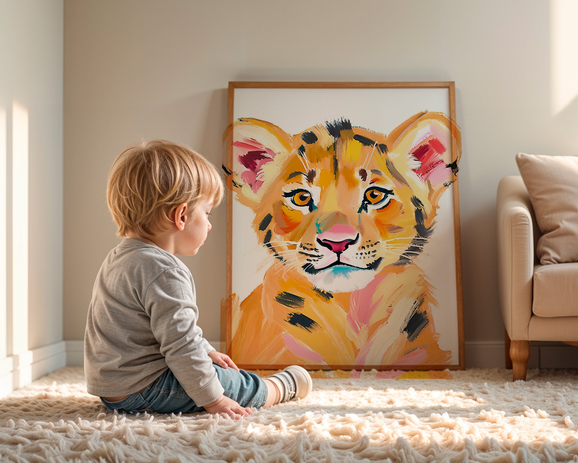 Kunstværk tigerunge illustration – Product1